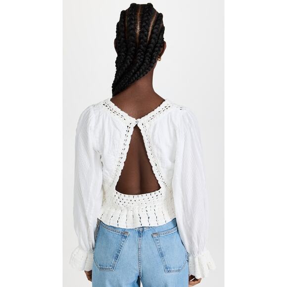 NWOT Free People Megan Crochet Cut Out Back Top - Size Small - Picture 6 of 12